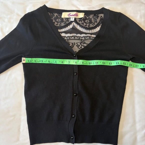 Emmelee Black Cardigan With Lace Back Size Small - Picture 7 of 9